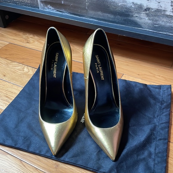 💛Saint Laurent Gold Opium Pumps 85 YSL heel - Picture 2 of 7